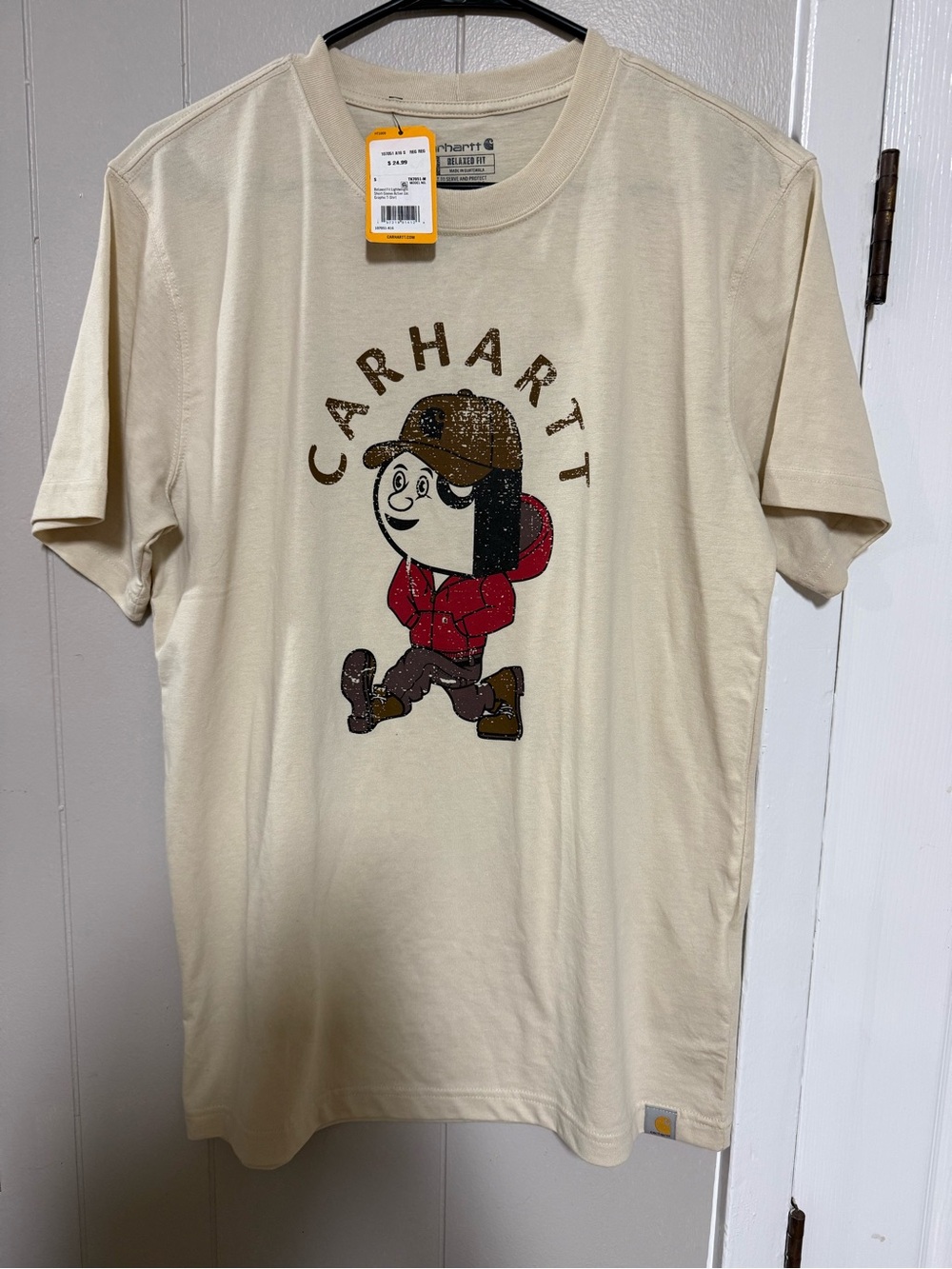 Carhartt Cream Graphic Relaxed Fit Tee with Yellow Tag